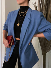 Load image into Gallery viewer, Vintage Cornflower Blue Wool Blazer
