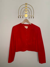Load image into Gallery viewer, Vintage Cropped Cherry Red Wool Jacket
