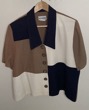 Load image into Gallery viewer, Vintage Cream Navy Taupe Boxy Blazer
