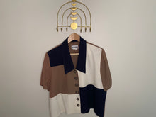 Load image into Gallery viewer, Vintage Cream Navy Taupe Boxy Blazer

