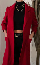 Load image into Gallery viewer, Vintage Cardinal Red Long Wool Blazer
