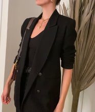 Load image into Gallery viewer, Vintage Black Merino Wool Blazer

