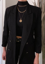 Load image into Gallery viewer, Vintage Black Merino Wool Blazer

