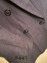 Load image into Gallery viewer, Vintage Navy Blue Linen Blazer
