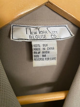 Load image into Gallery viewer, Vintage Silk Cropped Blazer Blouse
