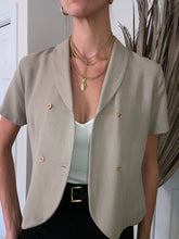Load image into Gallery viewer, Vintage Silk Cropped Blazer Blouse
