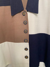 Load image into Gallery viewer, Vintage Cream Navy Taupe Boxy Blazer

