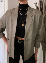 Load image into Gallery viewer, Vintage Taupe Leather Blazer
