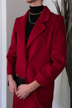 Load image into Gallery viewer, Vintage Cardinal Red Long Wool Blazer
