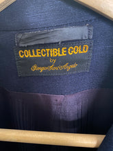 Load image into Gallery viewer, Vintage Navy Blue Linen Blazer
