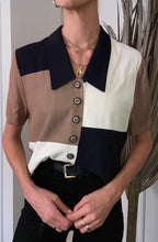 Load image into Gallery viewer, Vintage Cream Navy Taupe Boxy Blazer
