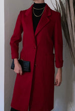 Load image into Gallery viewer, Vintage Cardinal Red Long Wool Blazer

