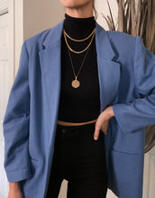 Load image into Gallery viewer, Vintage Cornflower Blue Wool Blazer
