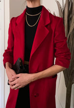 Load image into Gallery viewer, Vintage Cardinal Red Long Wool Blazer
