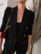 Load image into Gallery viewer, Vintage Double Breasted Black Blazer
