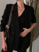 Load image into Gallery viewer, Vintage Black Merino Wool Blazer

