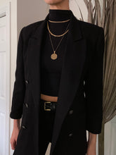 Load image into Gallery viewer, Vintage Black Merino Wool Blazer
